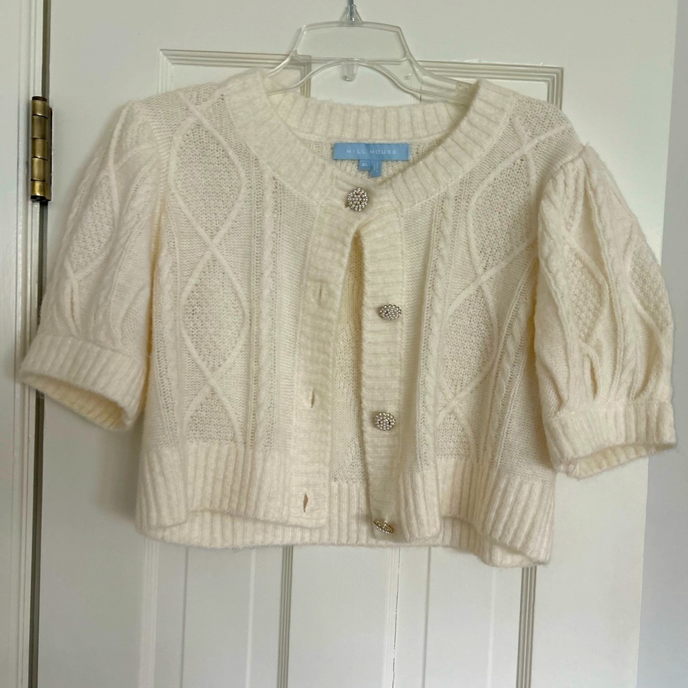 Hill House knit short sleeve cropped sweater, XL